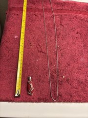 Vintage Red Jasper?sterling Silver 925 Pendant & Sterling 925 Large Chain Italy