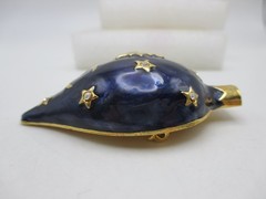 VTG Signed LIA Celestial Brooch Sun Moon Stars Night Sky 2.5″