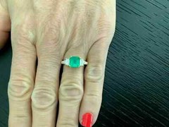 Art Deco 2.50Ct Asscher Emerald Lab Created Diamond 14K Gold FN Engagement Ring