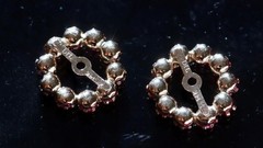 14k yellow gold 0.40ct ruby earring jackets vintage heated handmade 0.80gr