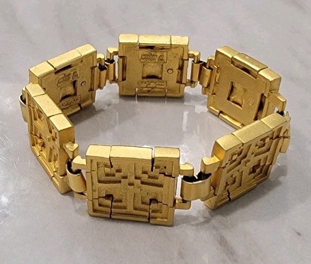Museum Of Modern Art Moma Frank Lloyd Wright Bracelet 7” 22K Plated