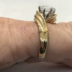 Vintage 18KT GE Gold Plated & Cubic Zirconia in Bold Look Ring varied sizes