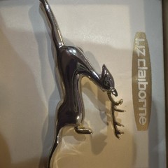 New Vintage Liz Claiborne Leaping Reindeer Brooch Pin Two Tone New In Box
