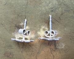 Vintage earrings «Flower» Made in the USSR 916 silver