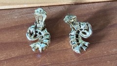 Vintage LISNER AB Rhinestone Clip On Earrings Blue Aurora Borealis 1”