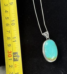 Vintage Sterling Silver 925 And Turquoise Necklace And Pendant Italy AGI
