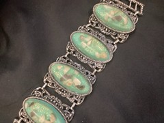 SELRO SELINI Sea Foam Green Confetti Lucite Chunky Bracelet 7.5”