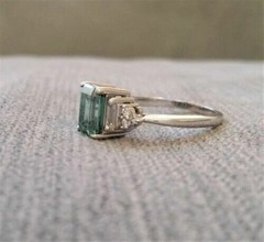 Mint Green 2 Ct Lab Created Emerald Gothic Engagement & Wedding 925 Silver Ring