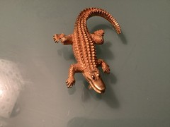 Gold Tone Alligator Brooch