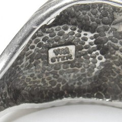 1980s WHEELER MANUFACTURING CO Sterling Silver Eagle Head Black Enamel Ring