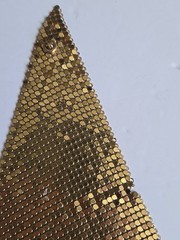 Vtg 1970’s 80s Gold Tone Mesh Cowl Bib Necklace Small