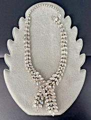 Vintage Weiss Rhinestone Necklace Statement Bib Wedding Runway Signed