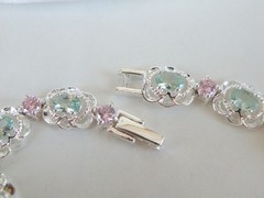 Sterling Silver 925 Mint Green Topaz Gemstone Tennis Bracelet 7.5″