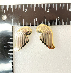 VTG FO Angel Wings Dusty Rose Enamel Goldtone Earrings Mercury/Hermes Greek Gods