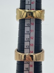 2 Vintage Rings 18K GE Gold Electroplated Rhinestone Sz 6 3/4 Gold Tone Sz 8 1/2