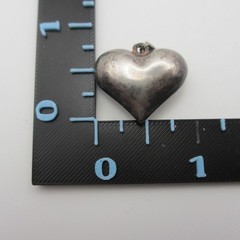 Vintage Pendant Lot Of 3 Rectangle Oval Puffy Heart Silver Tone 1 Liz Claiborne