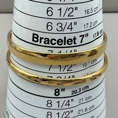 Monet Bangle Bracelet Women Gold Tone Etched Smooth Stackable Jewelry 7.25 In