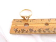 Vintage 14KT GE ESPO 3mm Cubic Zirconia Solitaire Designer Gold Plated Ring