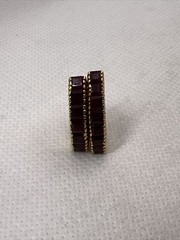 VINTAGE Solid 10K Yellow Gold 2.25CTW Ruby HANDMADE ONE of KIND Earrings 3.8gr.