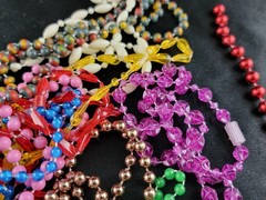 Bead Necklace Costume Parade Mardi Gras Party Various Colors & Length Vintage
