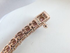 Gold on Sterling Silver 925 Natural Morganite Tennis Bracelet 7.5″