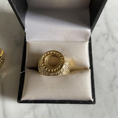 VTG Gold Plated Coin Ring Mounting Setting SZ 9.75