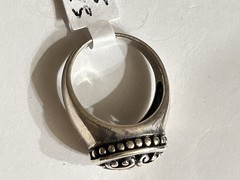 Sterling Silver 925 Statement Scroll Signet Ring Artistic Filigree Openwork, S 8