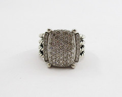 David Yurman 1.10 CTW Round Diamond Wheaton Ring Sterling Silver Size 5.75