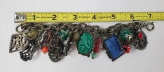 Vintage Asian Inspired Themed Chunky Charmed Bracelet 7″