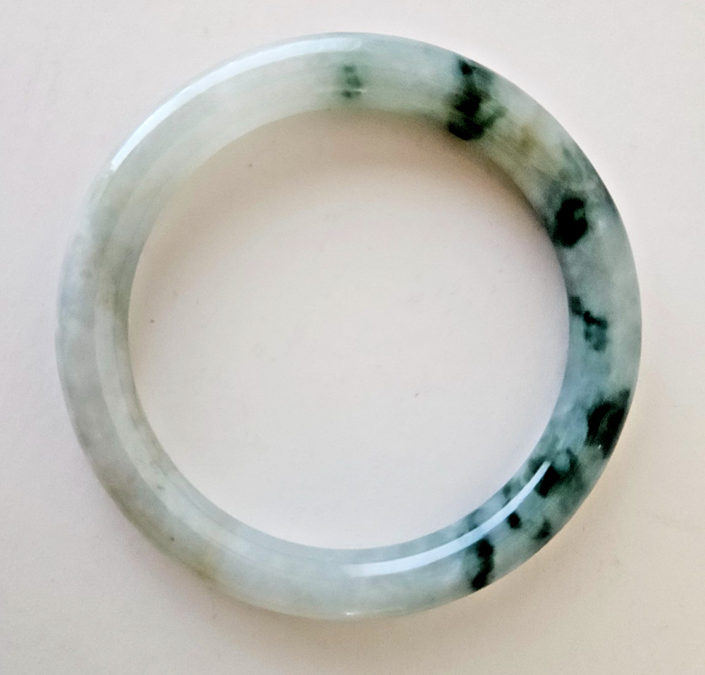 1950 Jade Bangle Bracelet 6 3/4″ Around Inside 9″ Around Outside Excellent Cond