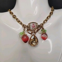 Artisan Repurposed Glass Charm Bracelet Or “15 Necklace Whimsical Steampunk