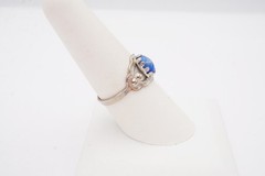 Vintage Sterling Silver 925 Faux Star Sapphire Ring Size 8