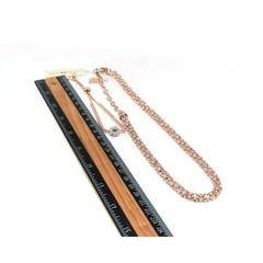 Anne Klein Rose Gold Tone Necklace & Bracelet Set Rhinestone Tag New