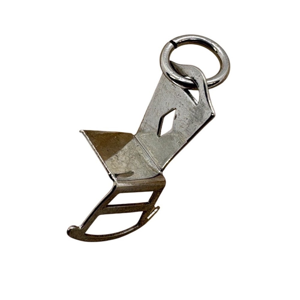 Vintage Sterling Silver Rocking Chair Charm Miniature 3D Furniture Pendant 0.66g