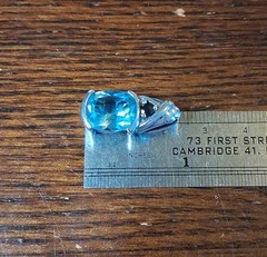 Vintage 1990s Sterling Blue Topaz & Sapphire Pendant 4.8g See Pics/Description