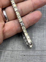 Vintage Dorsons Rhinestone Sterling Silver .925 Necklace 14.5″ (43 Grams)