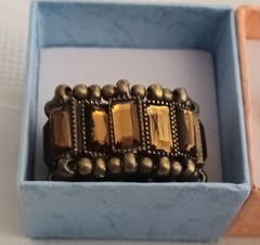 Jewelry lot 4 beautiful rings SIZE 11 stretchable Black onyx stone