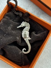 100% Authentic Hermes Seahorse Brooch /Pin -Silver