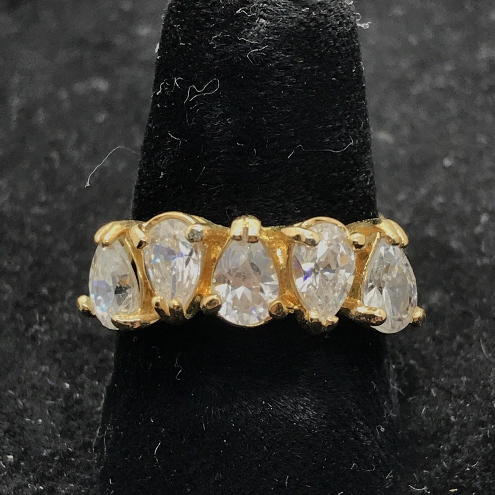 Vintage 18KT GE Gold Plated & Cubic Zirconia Statement Look Ring varied sizes