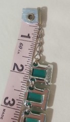 Vintage 50s Or 60s Charel Thermoset Moonglow Necklace Square Link Teal/Turquoise
