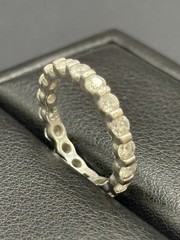Vintage Sterling Silver Cubic Zirconia Eternity Band Ring Size 7 E20