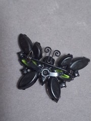 Vintage Juliana butterfly brooch multi color & shape prong set stones