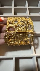 Jonathan Bailey Crown Trifari Sculpturesque Gold Brutalist Cuff Watch 1970