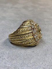 Vintage 1960’s 18K 2.25ct Marquise Diamond Large Cocktail Ring 4.75ctw GIA