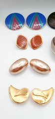 VTG Clip On Earring Lot 14 Pairs Laurel Burch Audrey Schenk Bergère Avon