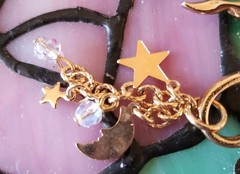 Vintage Kirk’s Folly Magic Aladdin Genie Lamp Crystal Brooch Moon Stars