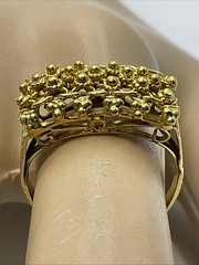 BEAUTIFUL Ring Solid 15K Yellow Gol$ Filigree VINTAGE HANDMADE 4.3gr. Size 6.75