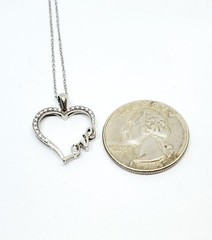 Vintage SPI 925 Sterling Silver “Love” Heart Pendant Chain Necklace (63)