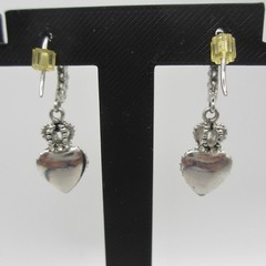Juicy Couture Earrings Rhinestone Heart Crown Drop Dangle Dainty Post Backs