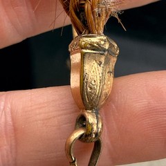 Vintage Victorian Mourning Bracelet Human Hair Intricate Gold Tone 8.5”